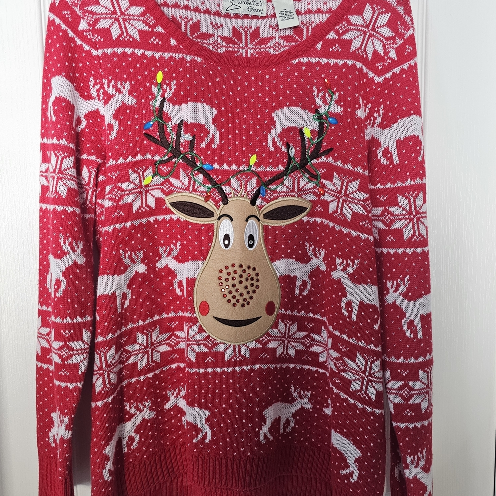Estella's Closet Red Reindeer Sweater